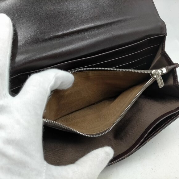 Authentic Fendi Brown Canvas Leather Wallet mn258-113025 - Picture 6 of 9